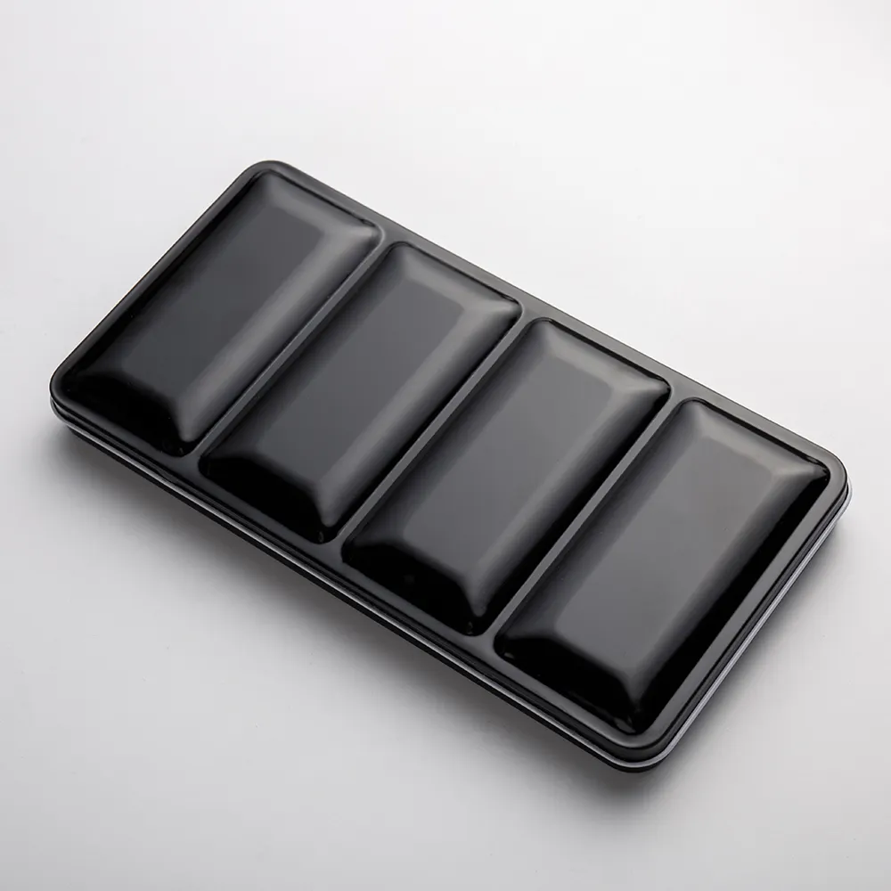 Watercolour Tin Pallette, 48 Half Pans/24 Full Pans Black