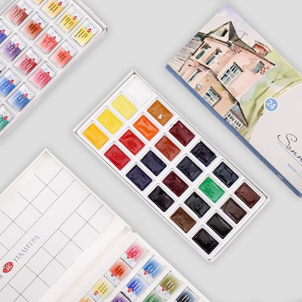 White Nights Studio Watercolour 24pc Full Pans Set
