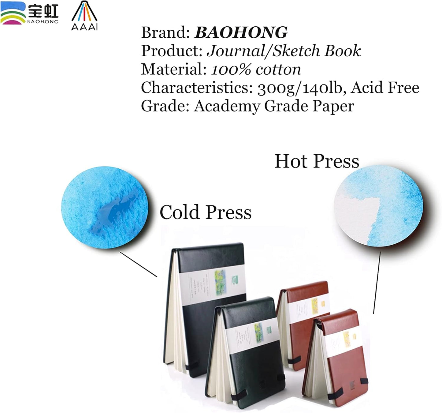 BAOHONG Journal Book Watercolor Paper